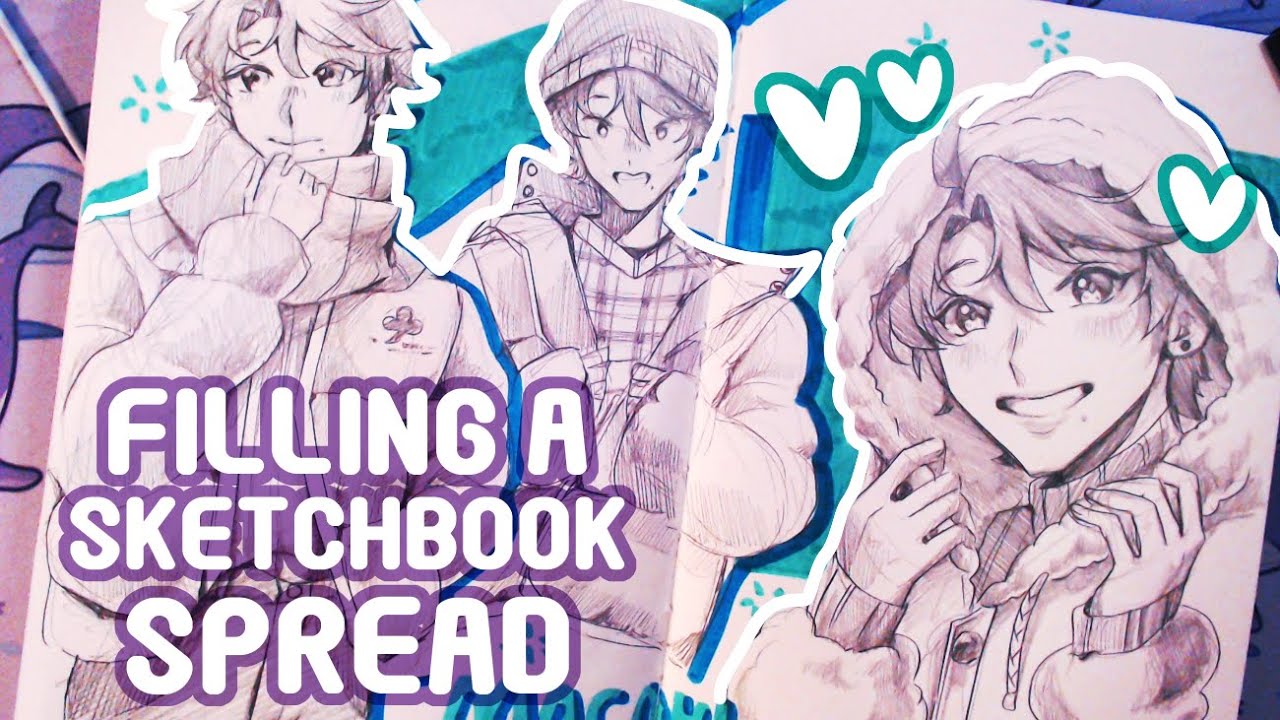 Filling Out a Sketchbook Spread |Pencil Sketches!
