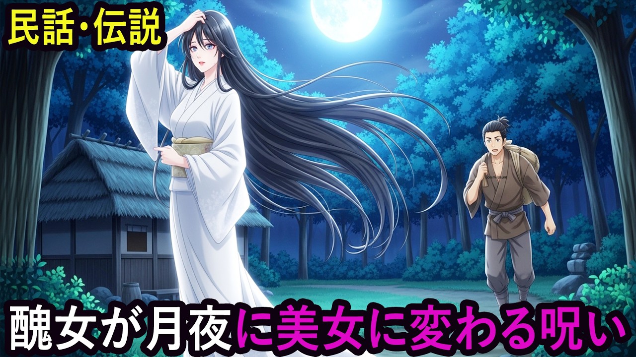 醜女が月夜に美女に変わる呪い  昔話  民話  伝説  説話