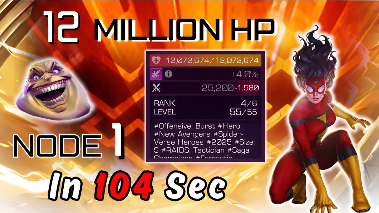 12 Million HP Spider Woman Down in 104 Seconds 💀| BIG THING - FORCE CHARGES!!💥 #mcoc