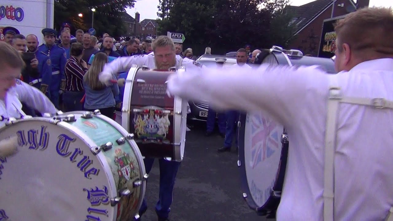 Portadown Defenders with 3 Bass Drummers@Clogher Protestant Boys Parade 3-8-19 HD