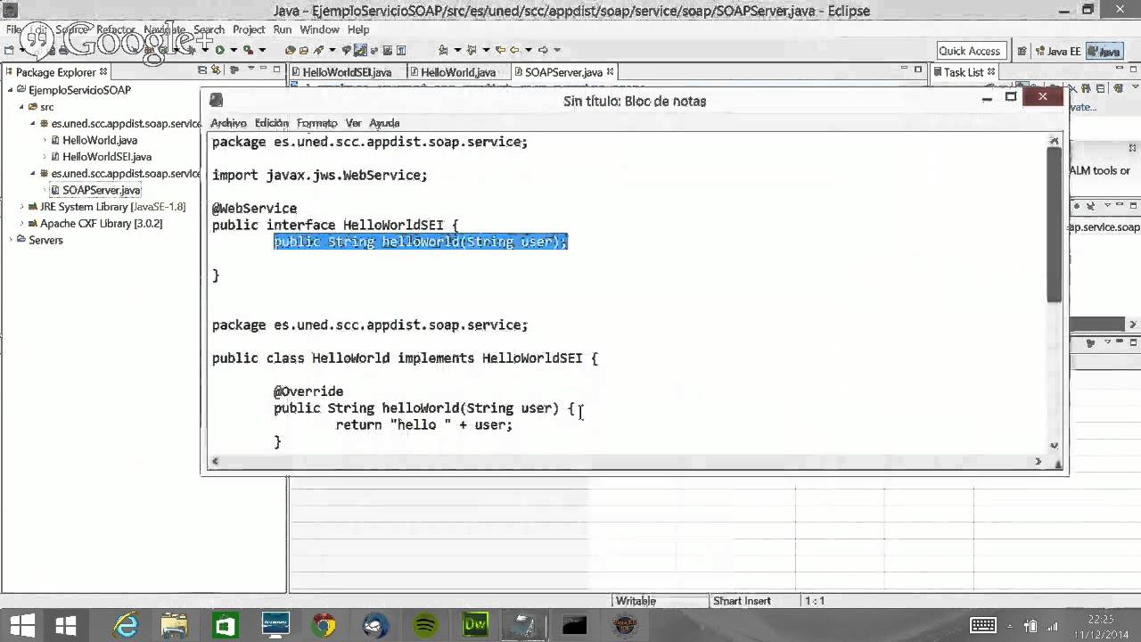 Servicio SOAP simple con CXF/Eclipse