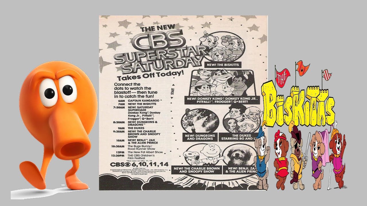 CBS Saturday Morning Cartoon Line up with commercials (1983)