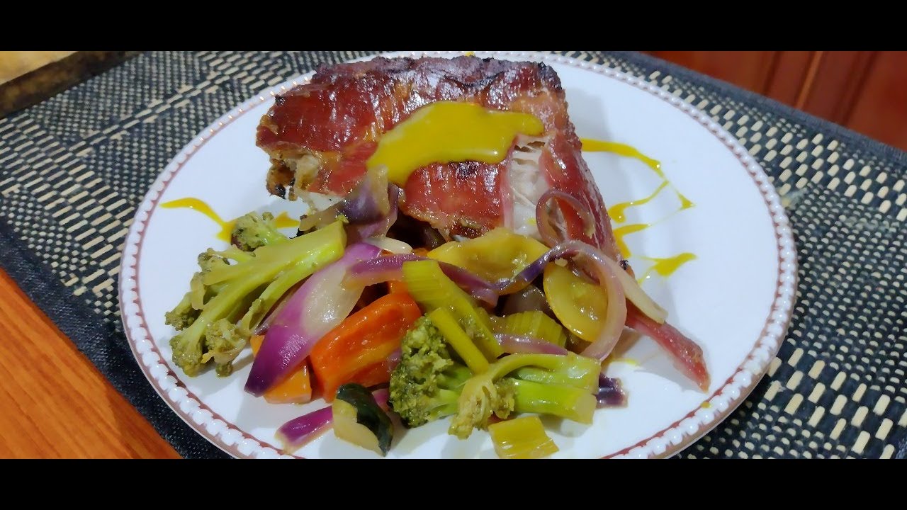 Panceta caramelizada con salsa cubana