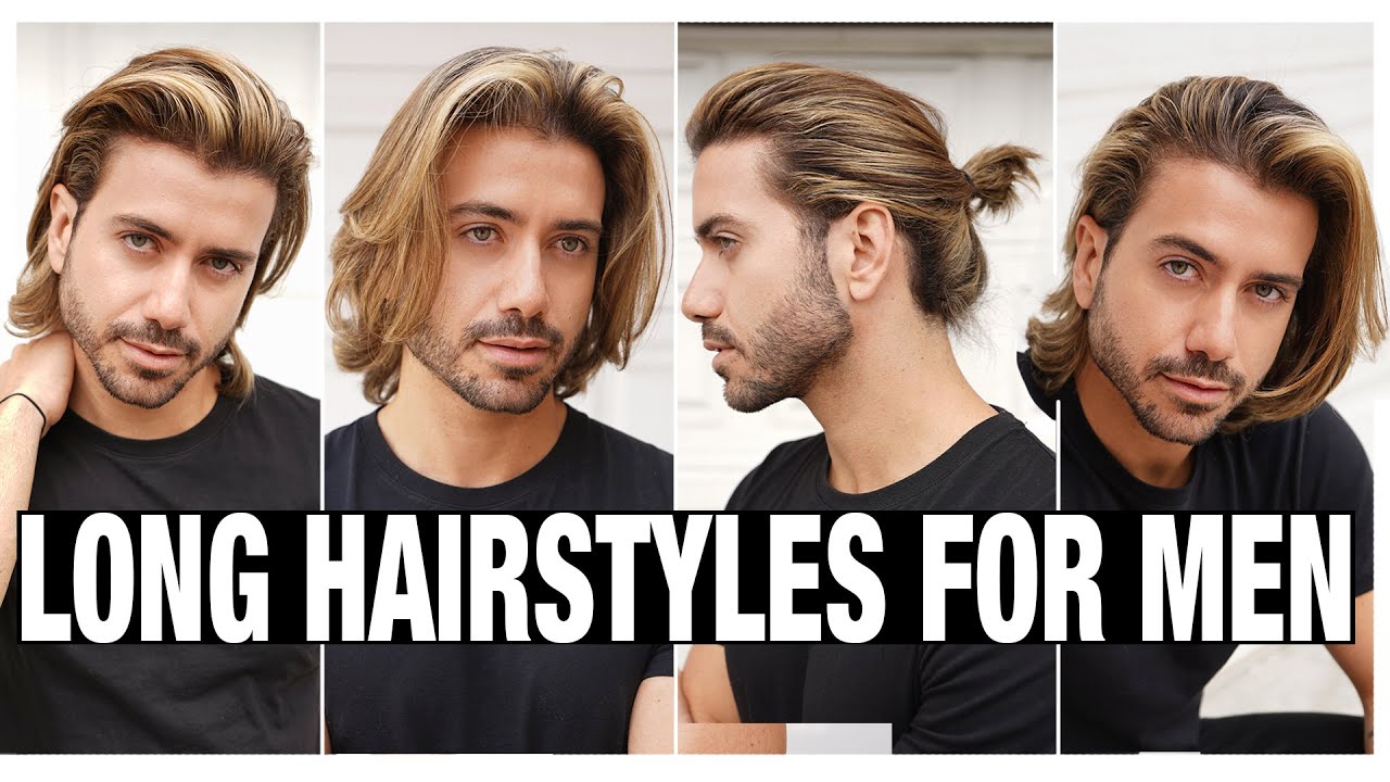 4 LONG HAIRSTYLES FOR MEN | Men's Hair Tutorial