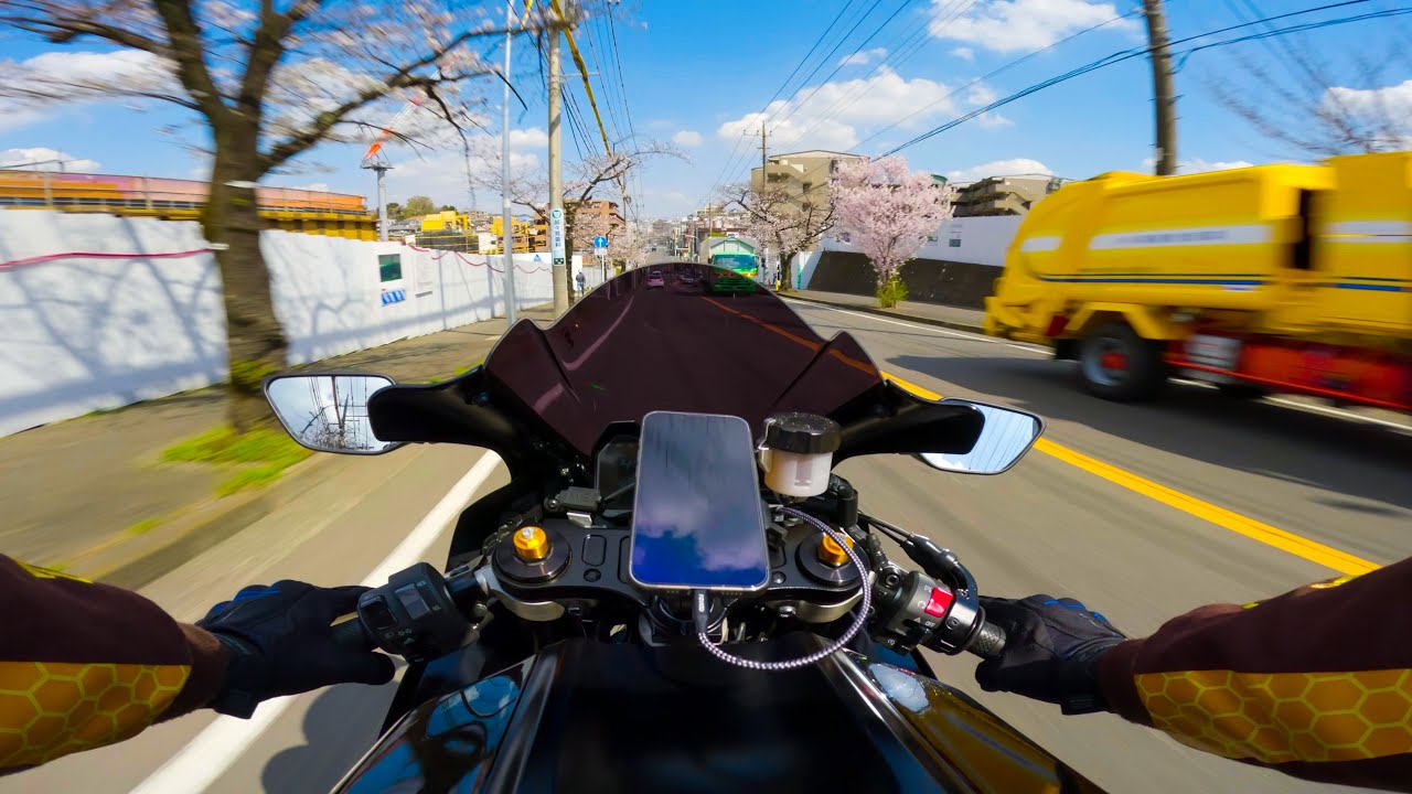 Sakura Ride in Japan | YZF-R7 | 4K | GoPro | RAW | POV| Stock Exhaust |