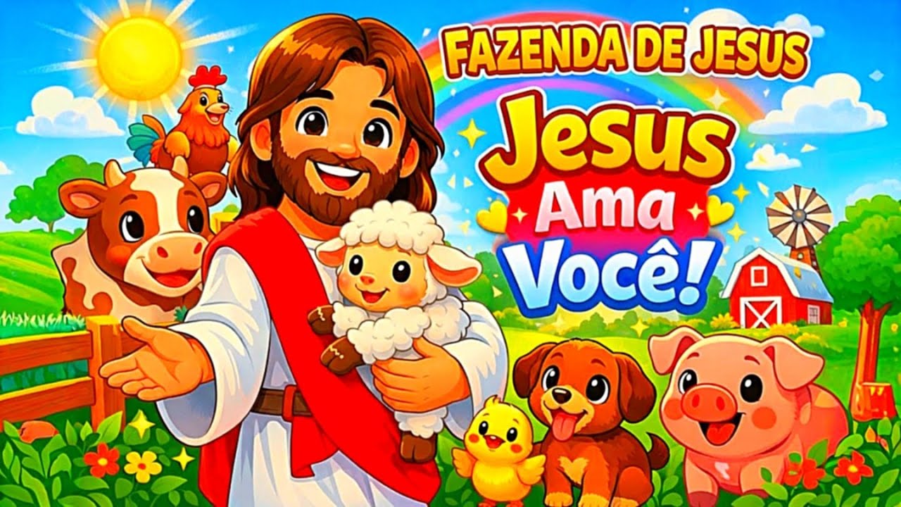 Jesus e a Fazenda Divertida 🐮✨ Uma História Cristã Linda para Crianças 😍🐑