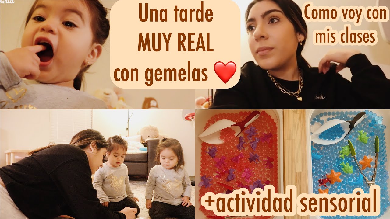 Una tarde MUY REAL con gemelas 🙂 + como voy con mis clases+ actividad sensorial 💗
