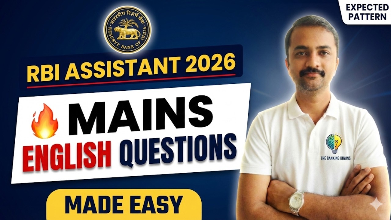 MAINS ENGLISH QUESTIONS for RBI ASSISTANT 2026 by Kaustubh Sir