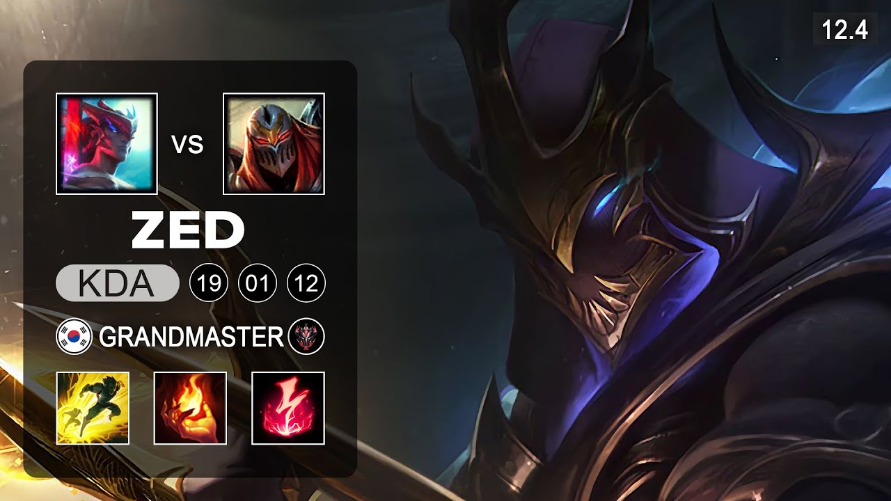 Zed Mid vs Yone - KR Grandmaster - Season 12 Patch 12.4