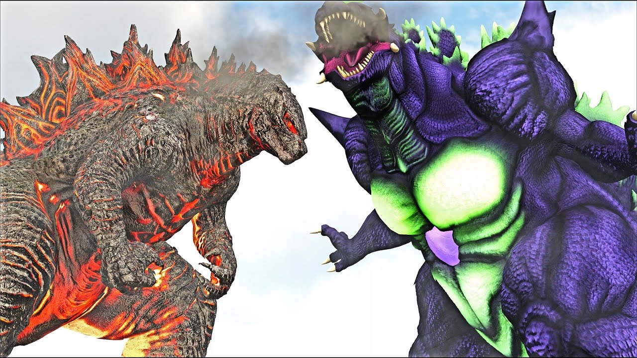 SUPER GODZILLA LEVEL 1.000 VS LEGENDARY BURNING GODZILLA (ARK SURVIVAL EVOLVED BATTLE KAIJUS)
