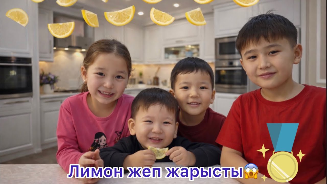 🔥🍋 Лимон жеп жарысты ким женди 😱🤣