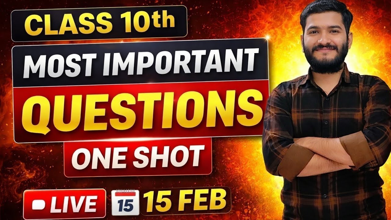Class 10 Maths Most Important Questions 🔥 | One Shot Revision | Live 15 Feb | 9 PM | Board Exam 2026