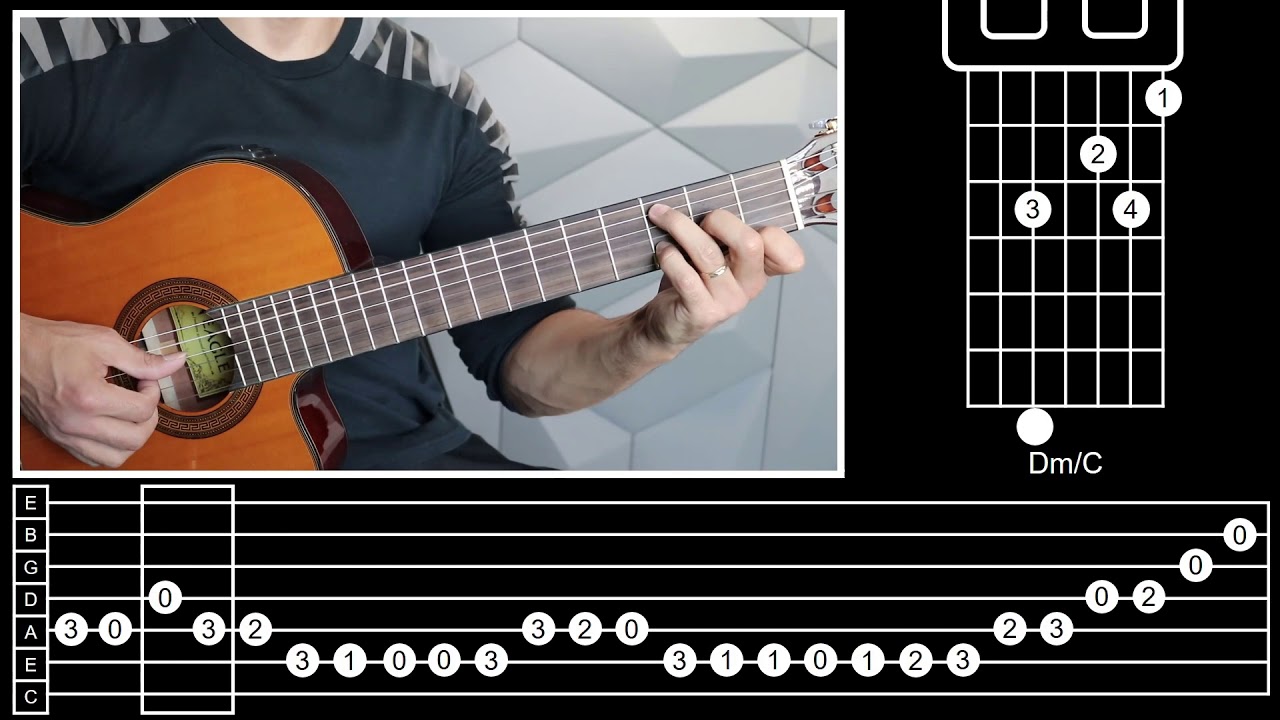 Estudo 1 - Baixarias em D&oacute; Maior para Viol&atilde;o 6 Cordas - Curso Simplificando o 7