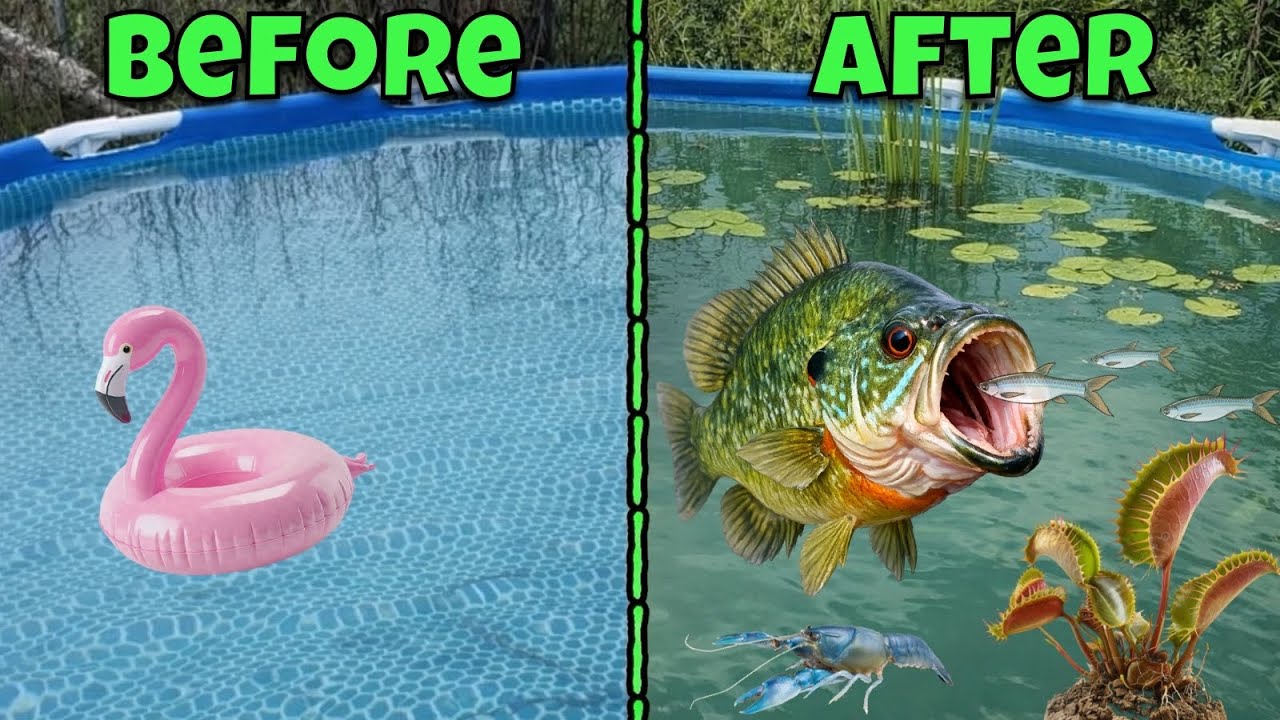 I converted A Swimming Pool Into A Full Pond Ecosystem! (Did It Survive Winter???)