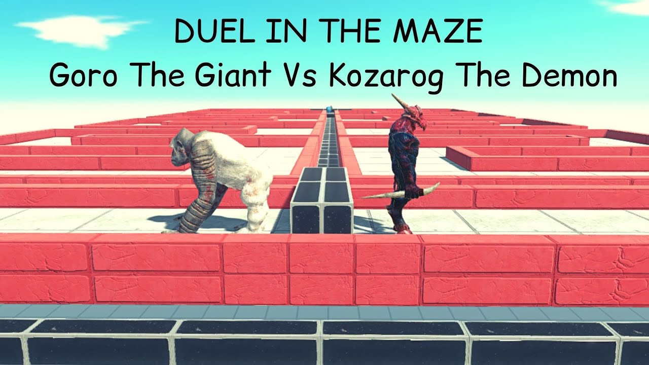 DUEL IN THE MAZE - Goro The Giant Vs Kozarog The Demon ARBS |Animal Revolt Battle Simulator