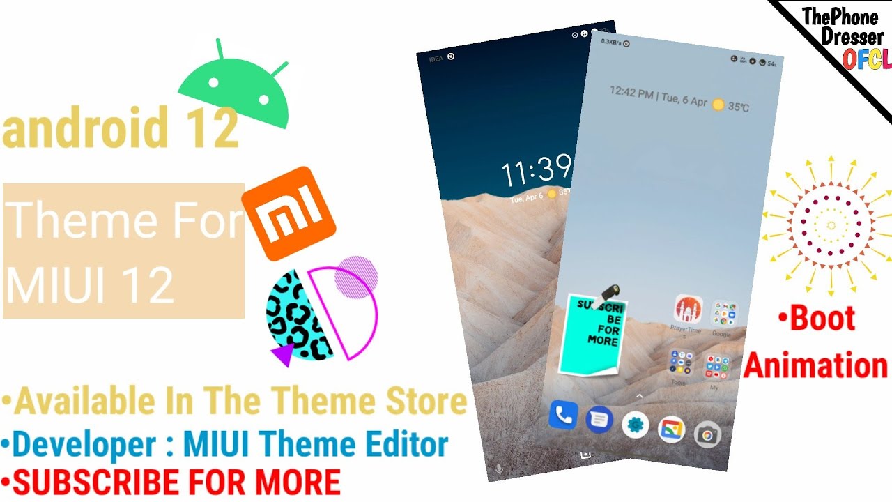 Android 12 Theme For MIUI 12 |Xiaomi Devices|By MIUI:Miui Theme Editor