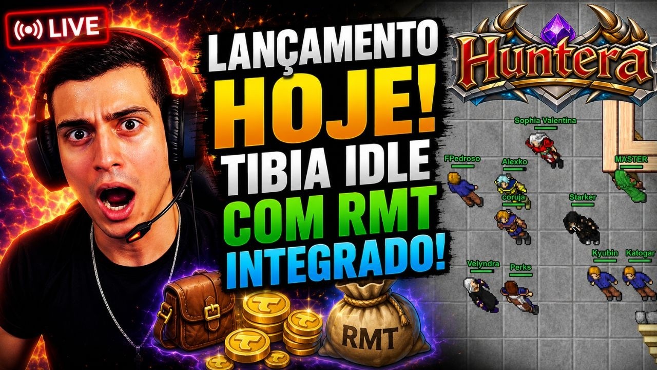 LAN&Ccedil;A HOJE!! NOVO Tibia IDLE com RMT Integrado! O MELHOR QUE VI! Huntera - MMO Idle