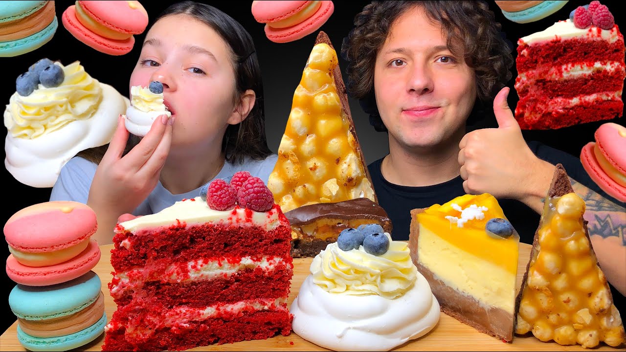 🎄ASMR Christmas Cakes Party! Eating Sounds Mukbang 먹방 Tati ASMR