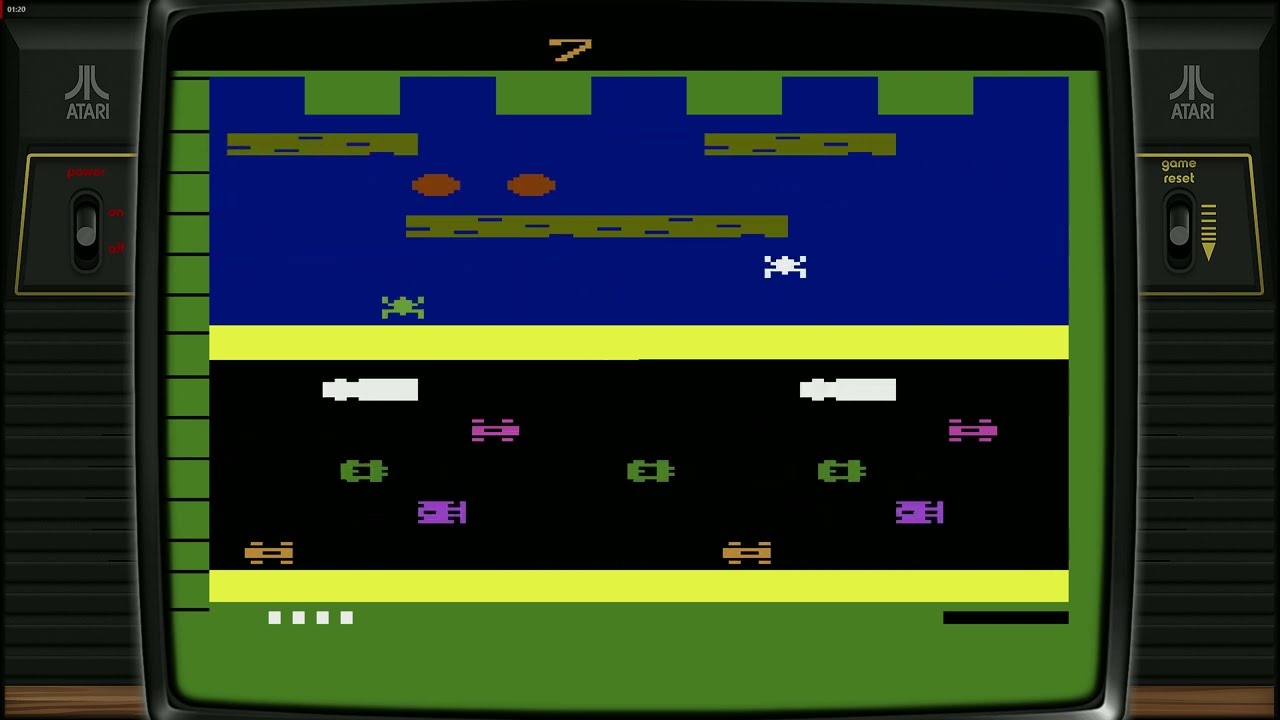 Frogger (Atari 2600) Gameplay | Classic Arcade Conversion by Parker Brothers