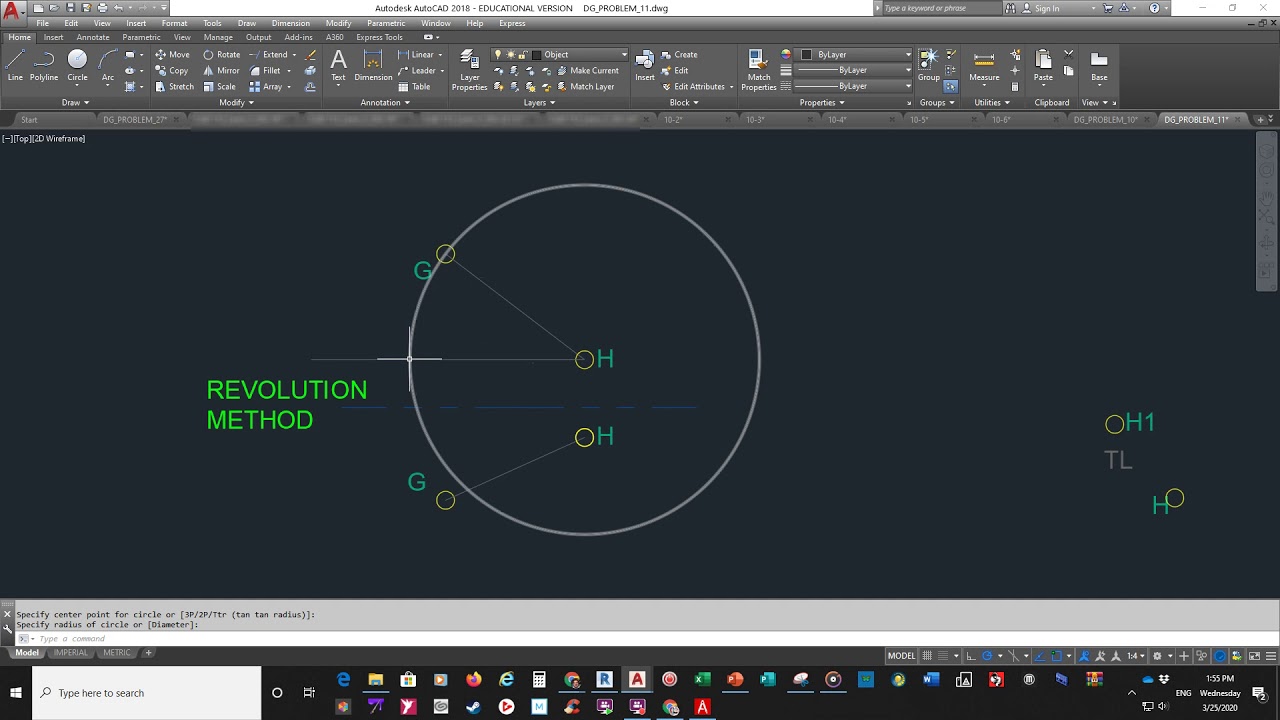 True Length of a Line using the FOLD LINE and REVOLUTION methods