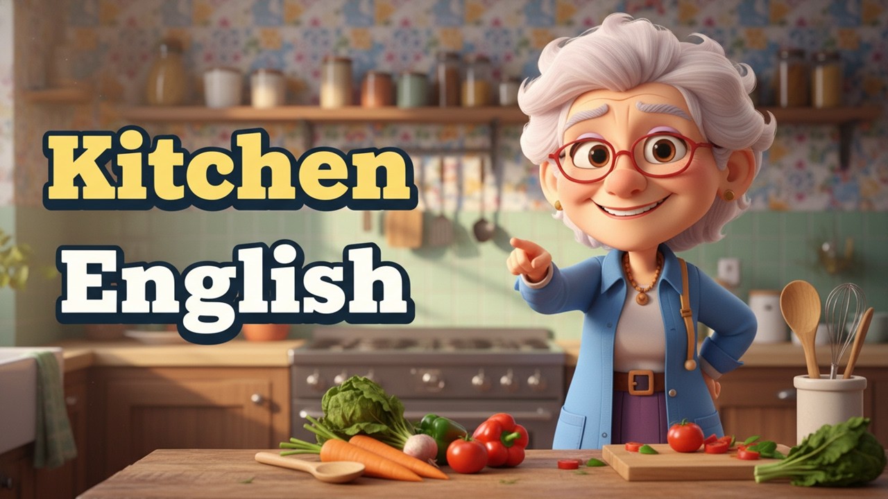 Learn Kitchen English with Grandma | Daily Routine Sentences for Beginners