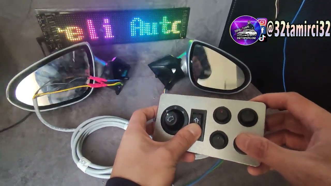 Manuel aynaları elektrikliye çevirdiğim çalışmalar kontrol paneli