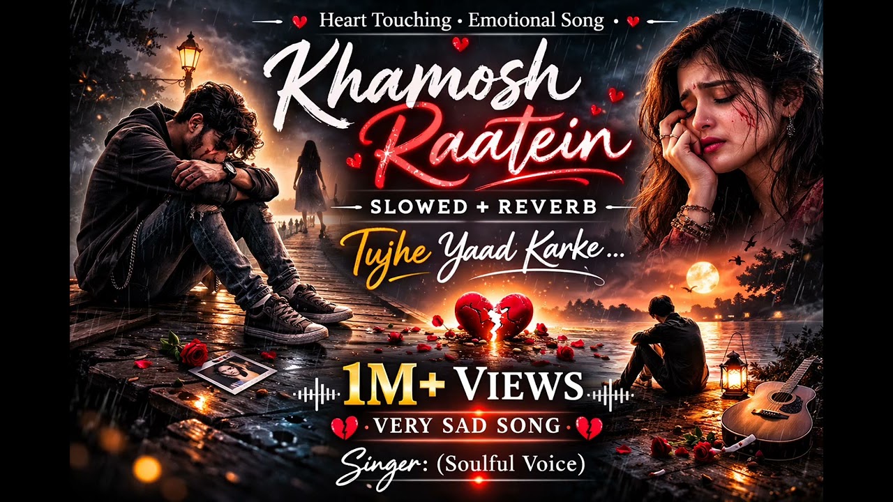 Khamosh raatein #hindi sad song 💔😭#slowed reverb #1million target 