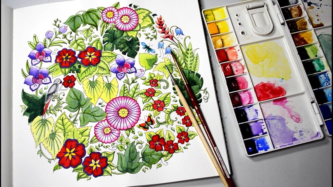 Magical Jungle Coloring with Watercolor Paints Johanna Basford