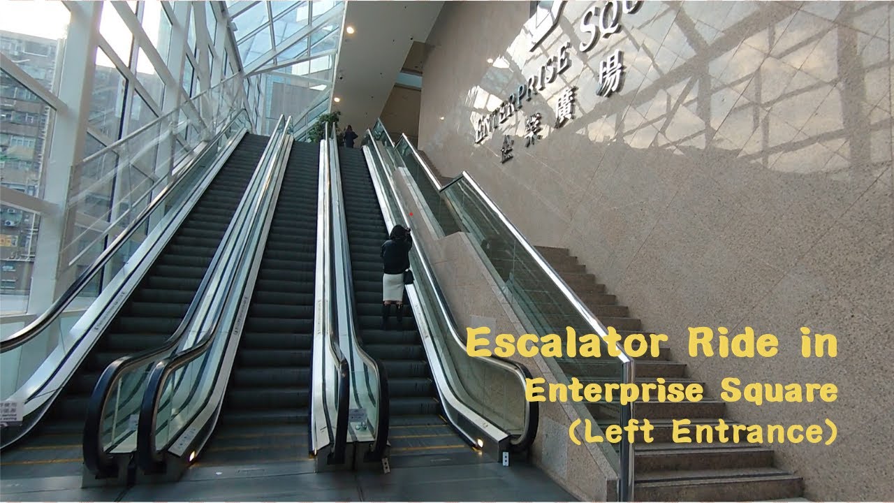 4 Escalator Tour in Hong Kong Business Center Left Wing: Upward & Downward Multi-Level Views