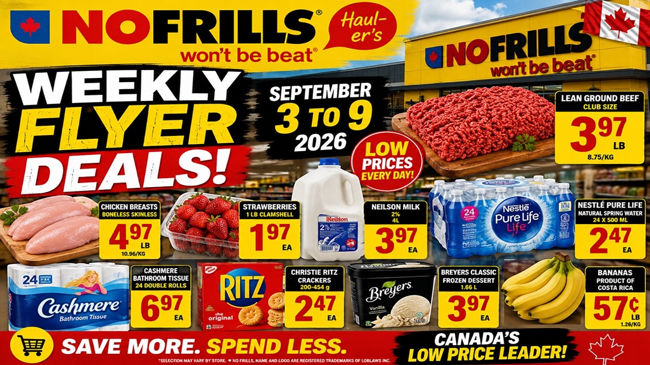 КАТАЛОГ NO FRILLS С 3 ПО 9 СЕНТЯБРЯ 2026 ГОДА 🇨🇦 | ОГРОМНЫЕ СКИДКИ И БЕЗУМНО НИЗКИЕ ЦЕНЫ!