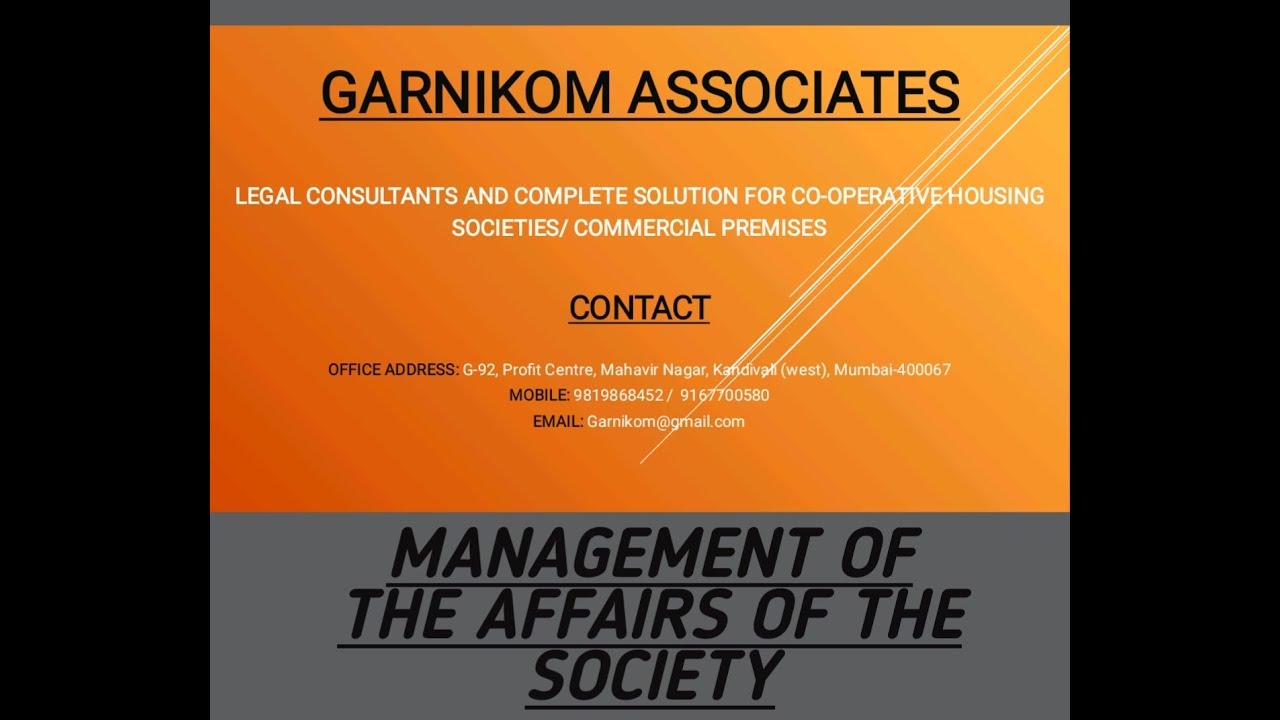 MANAGING AFFAIRS OF THE SOCIETY