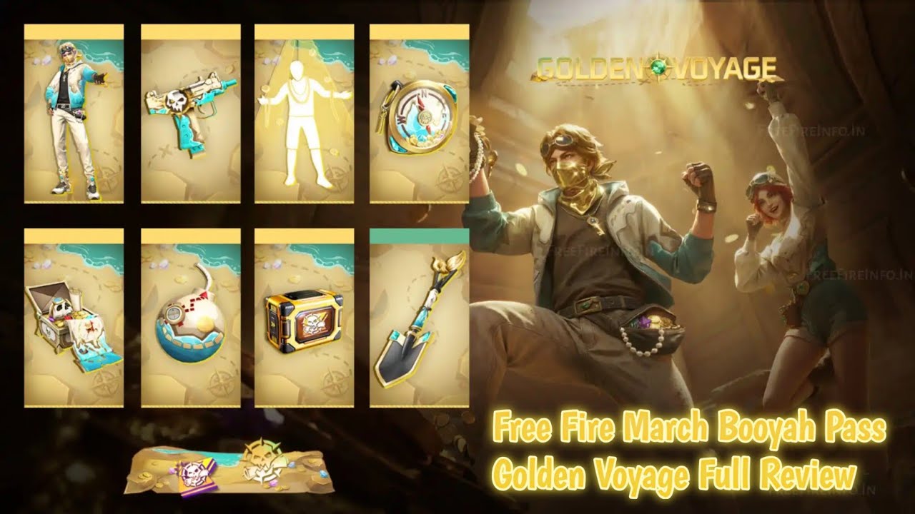 Free Fire March Booyah Pass Golden Voyage Full Review and Is It Worth Buying?