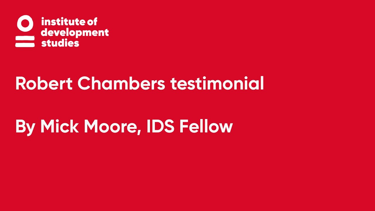 Robert Chambers testimonial from Mick Moore, IDS Fellow