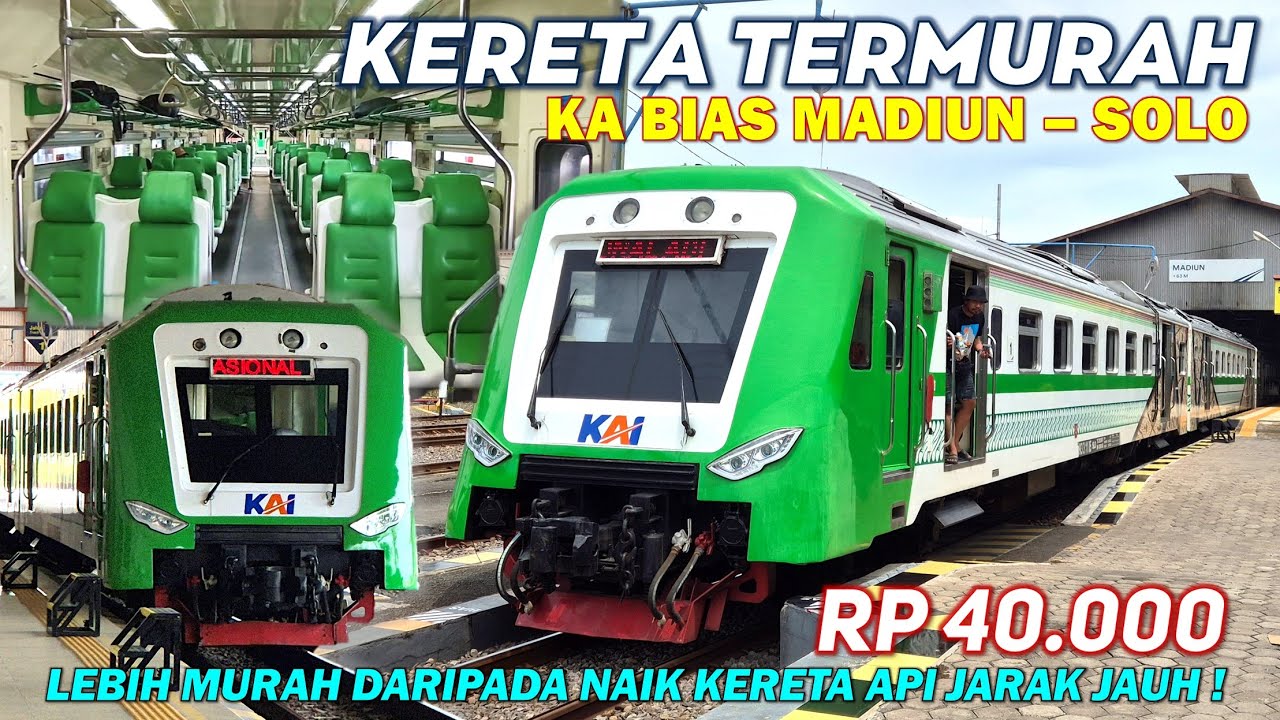 KERETA BARU & TERMURAH MADIUN SOLO ! Naik KA BANDARA BIAS MADIUN ke SOLO, Tiket Murah Cuma 40 Ribu !