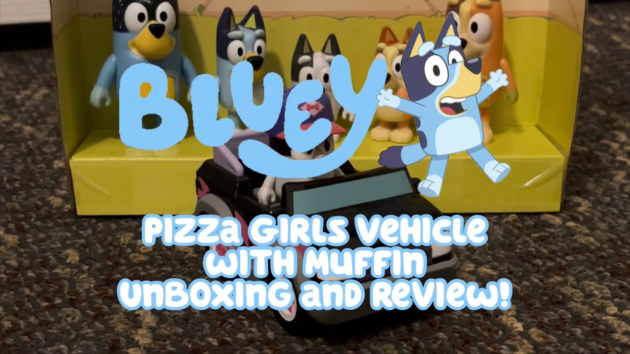 Распаковка и обзор машинки Bluey Pizza Girls с кексом!