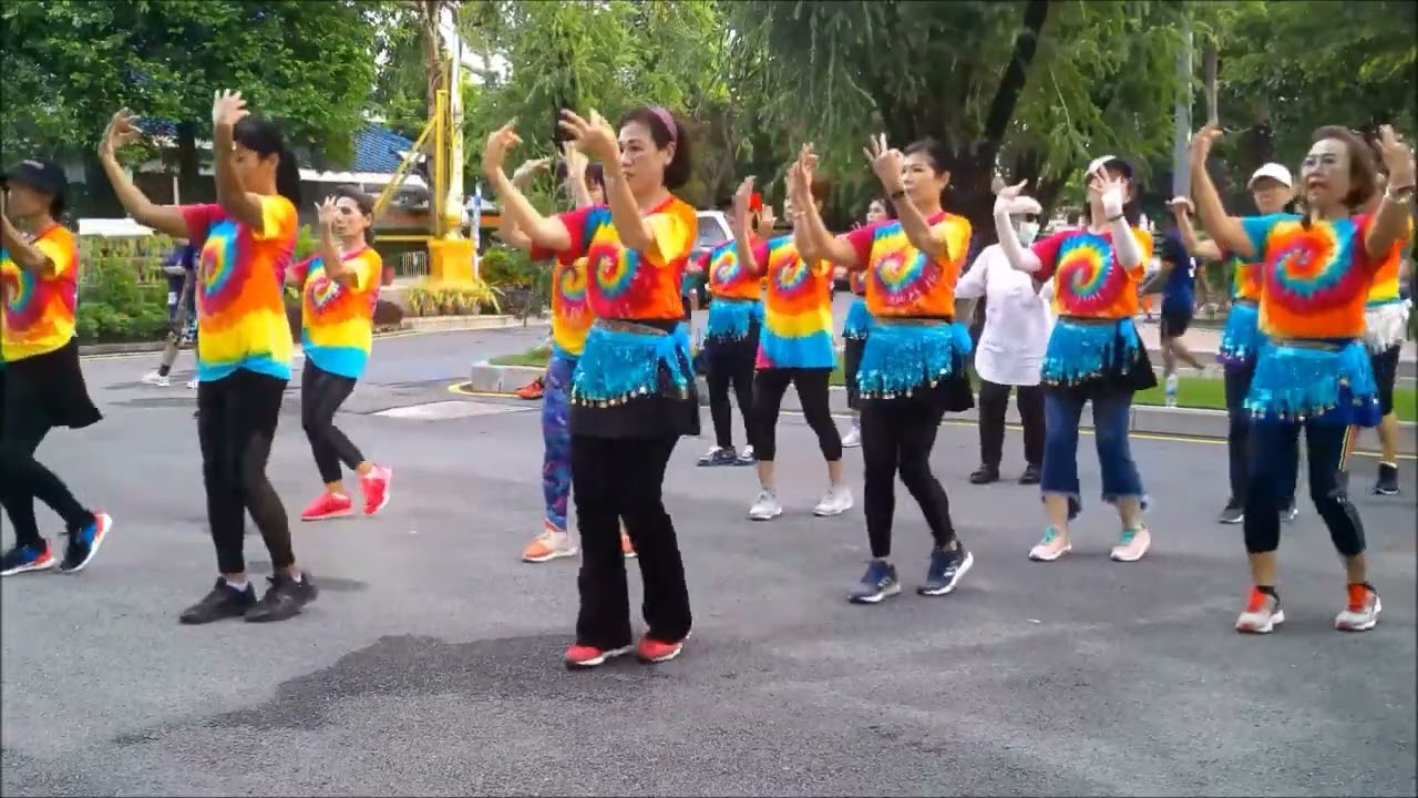 AEROBIC THAI  Line Dance แอโรบิคไลน์แดนซ์ สวนเฉลิมพระเกียรติ 80 พรรษา บางขุนนนท์บางกอกน้อย2411EP.631