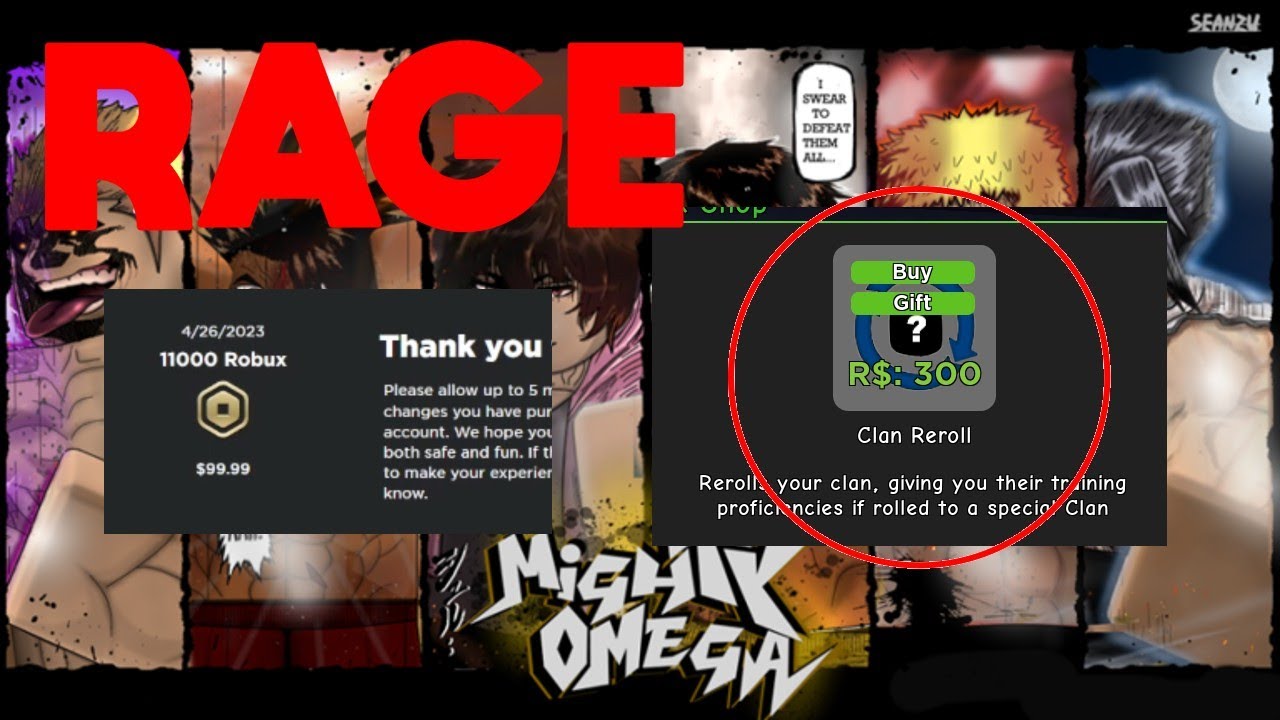 kid spends $100 on mighty omega clan rerolls