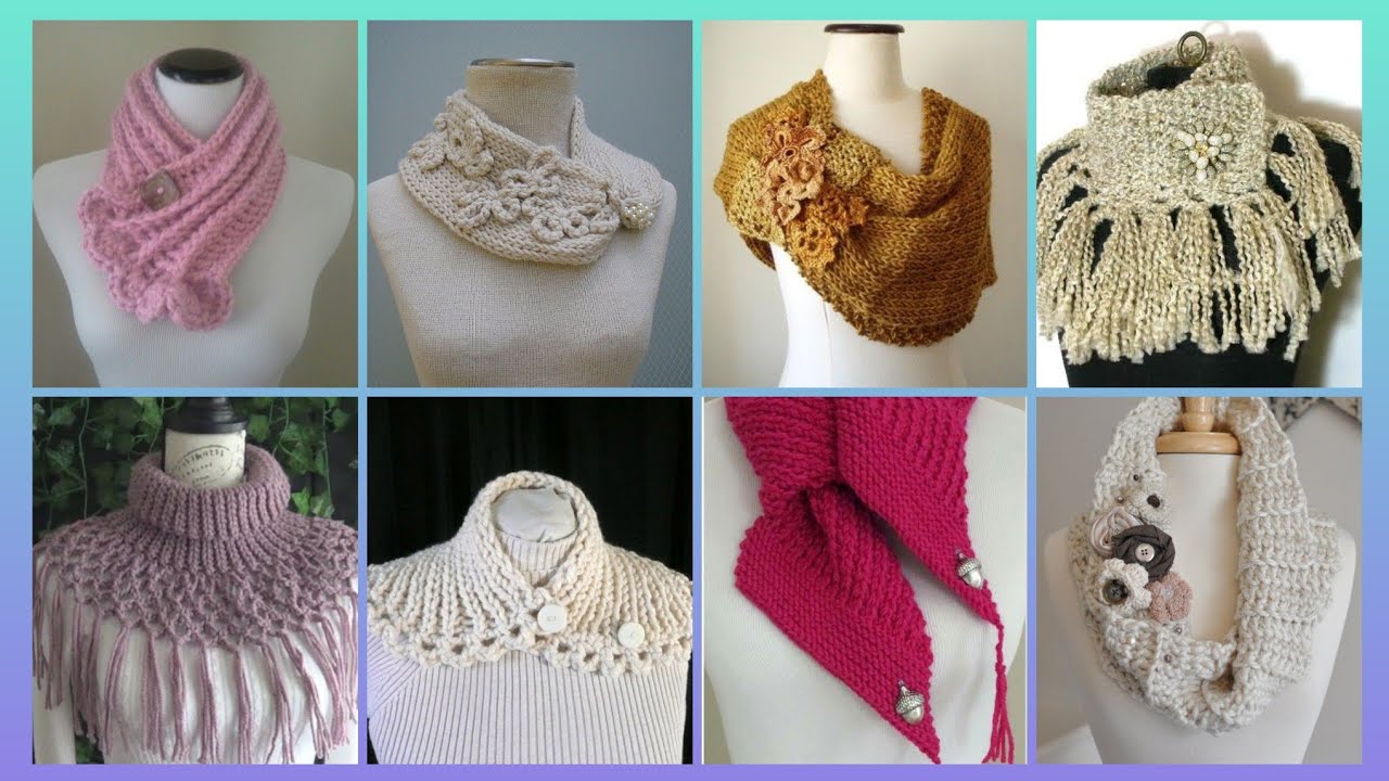 Impressive Elegant outstanding crochet pattern of handmade neck scraft outfits designs ideas