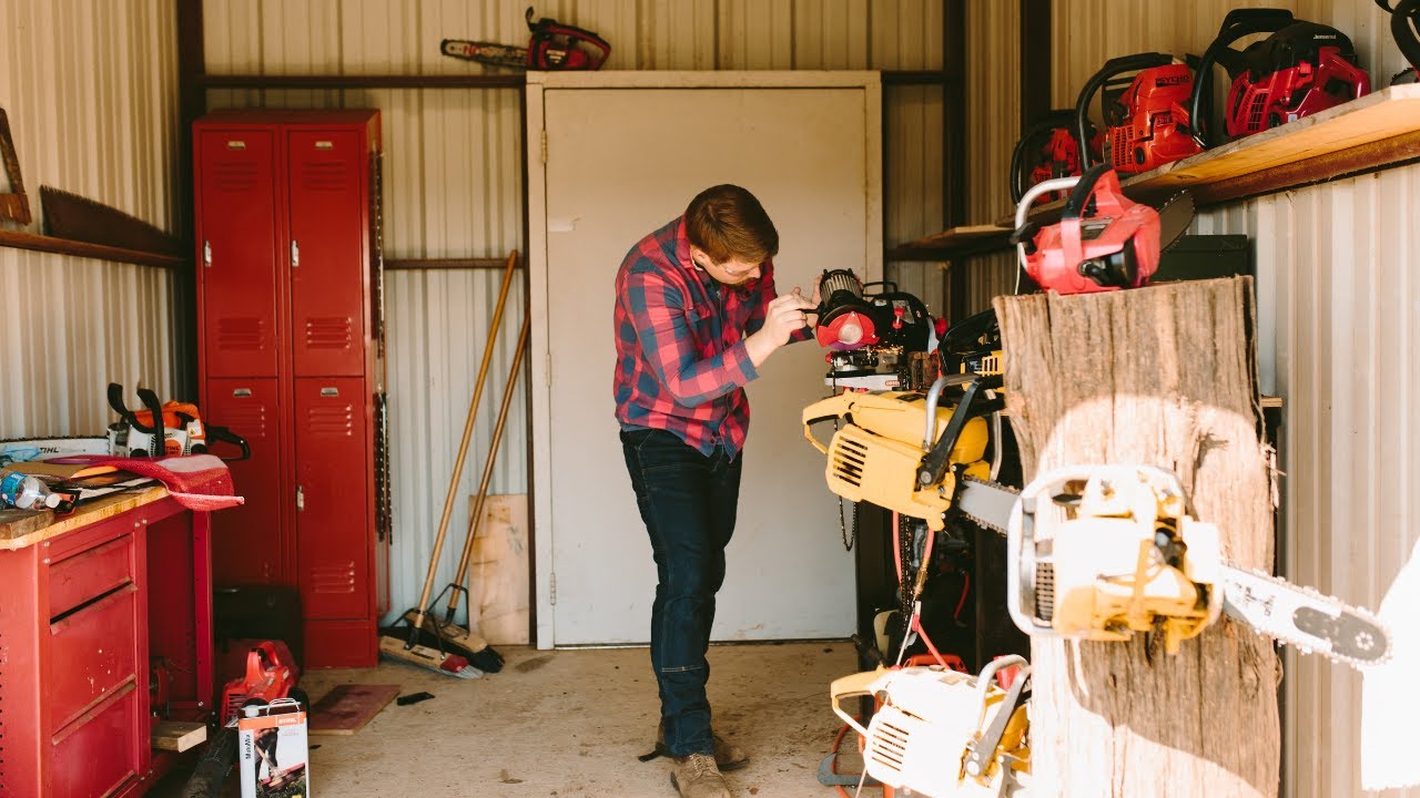 Workshop Tour - Organizing My Chainsaw Workshop Setup / Chainsaw Storage / Workshop Organization