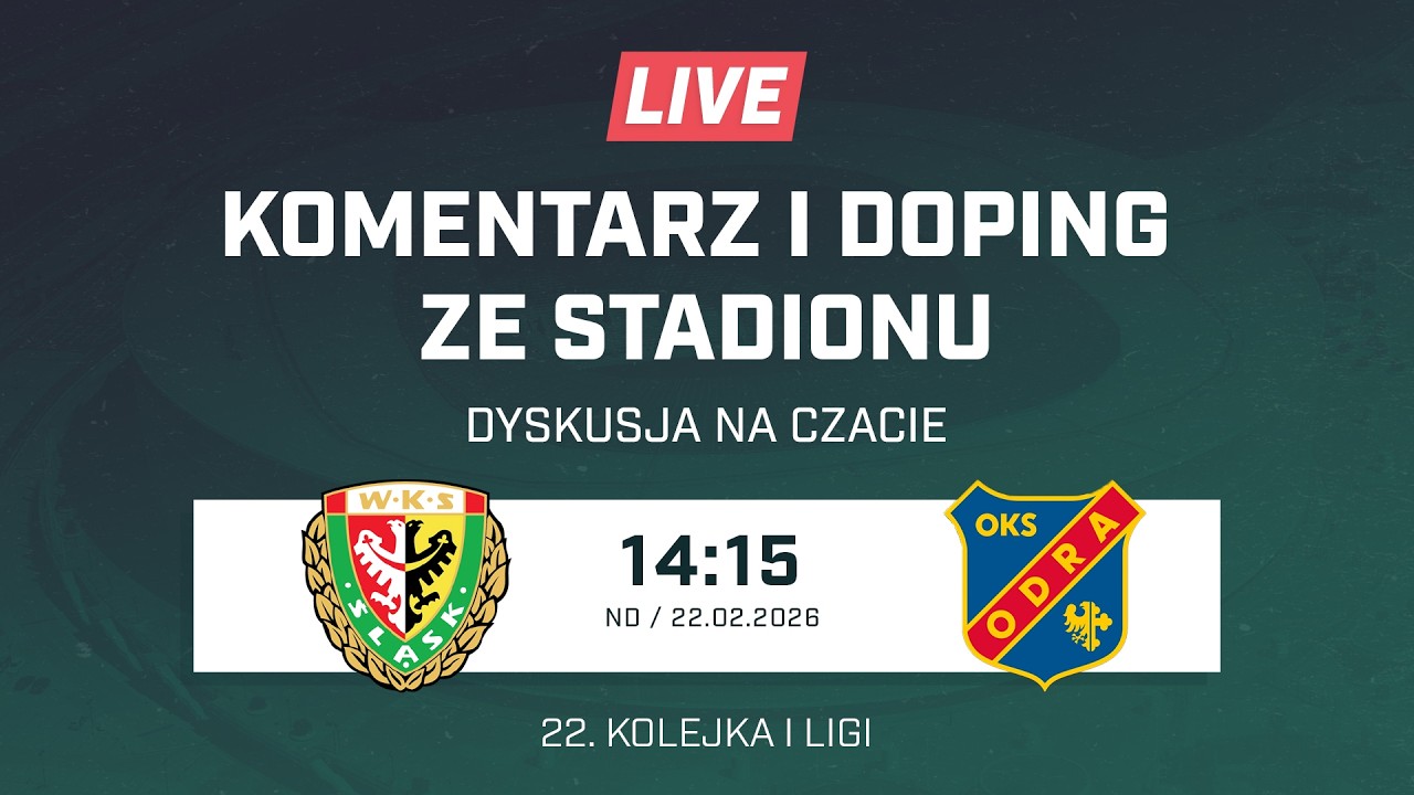 Śląsk Wrocław - Odra Opole (A. Mokrzycki i Piotr Junik, I liga, LIVE, na żywo, doping)