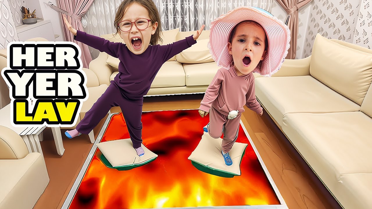 BAHAR BANU ALYA YERDE LAV VAR HEMEN KURTULMAMIZ LAZIM !! FLOOR İS LAVA !!