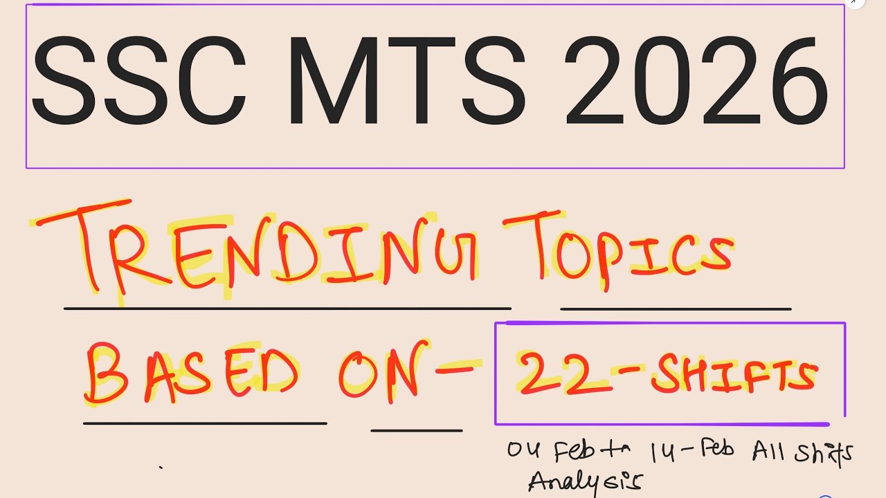 SSC MTS 2026 New Trending Topics | Based on 22 Shifts Analysis | Repeating Topics & Pattern