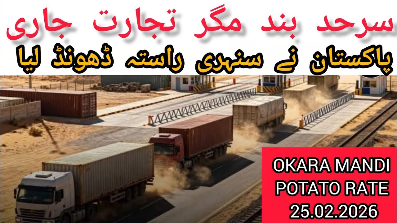 Pakistan potato export. Okara mandi today potato price 25.02.2026