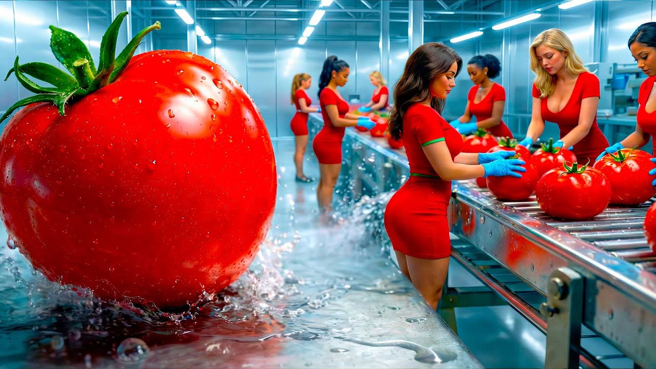 Tomato Production Factory: Harvest to Table Satisfying Process | 15 Min