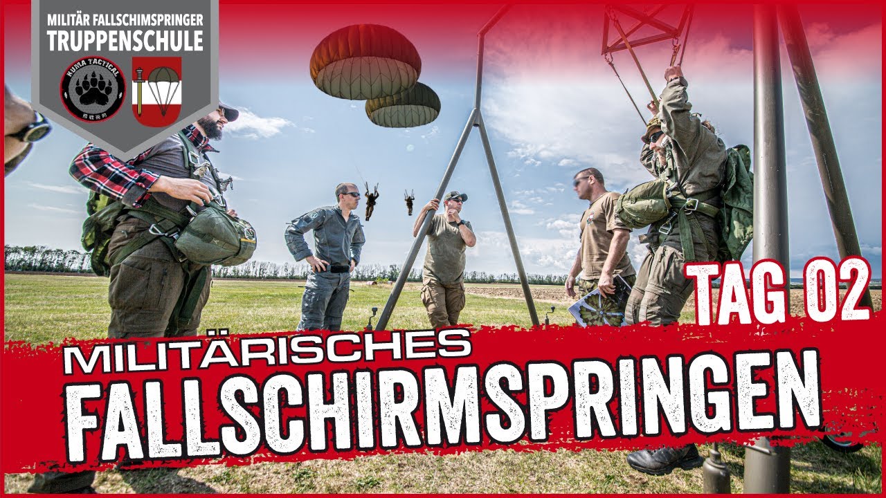 Trockentraining  am Fallschirm - Militär Fallschirmspringer TruppenSchule - Tag 2
