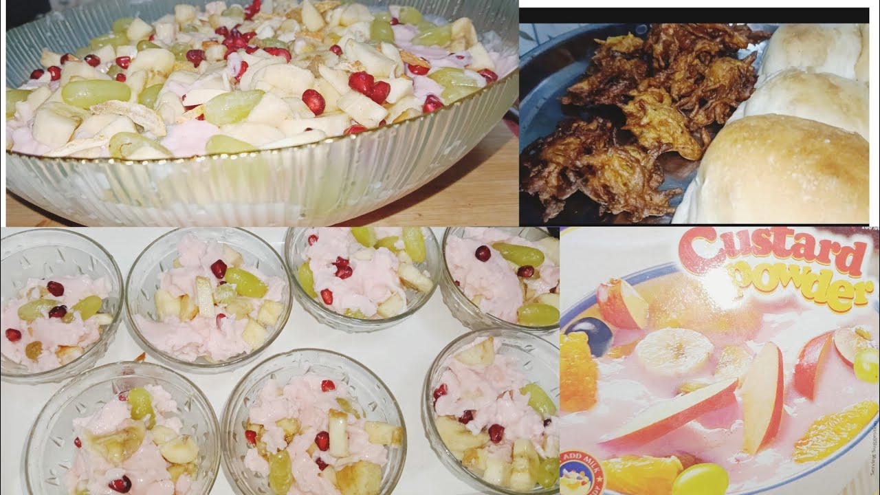 Fruits vanilla custard 🥝/Kande ke pakode/Roze ki Iftaari ka 7 din/Alhamdulillah 