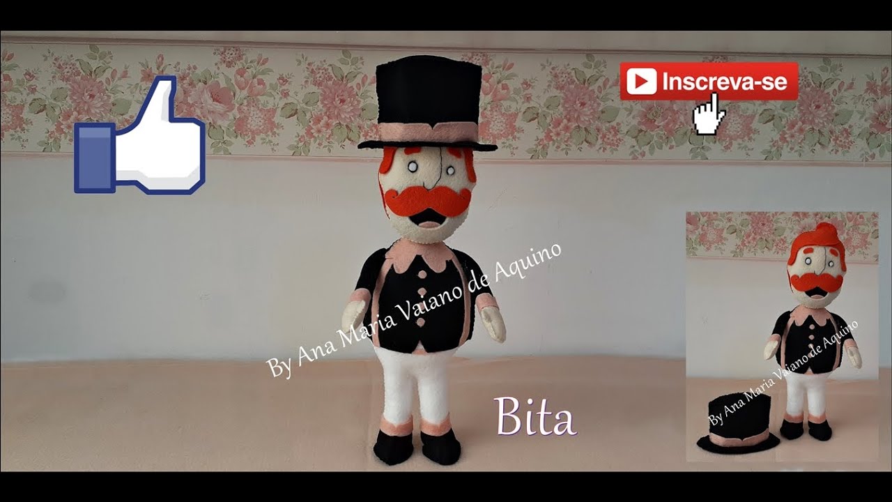 Boneco Bita em Feltro com Molde e Passo a Passo