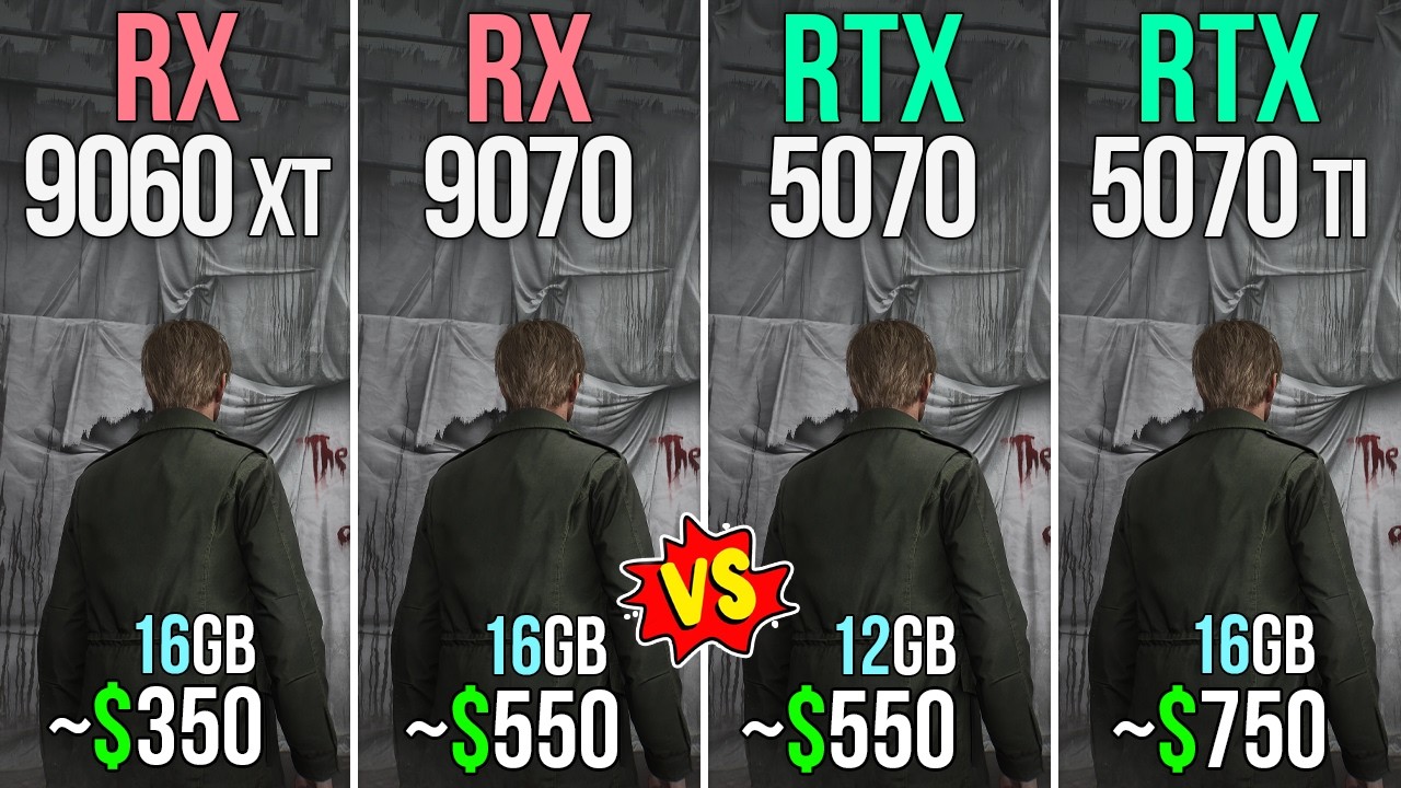 RX 9060 XT 16GB vs RX 9070 XT vs RTX 5070 vs RTX 5070 TI - Test in 20 Games