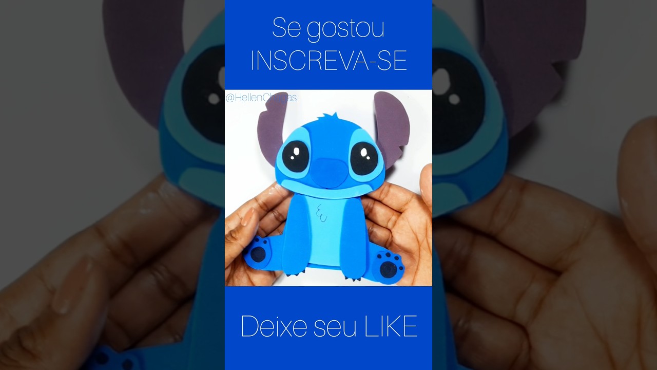 Como fazer STITCH EM EVA @HellenChagas #comofazer #ideiasemeva #stitch #diy