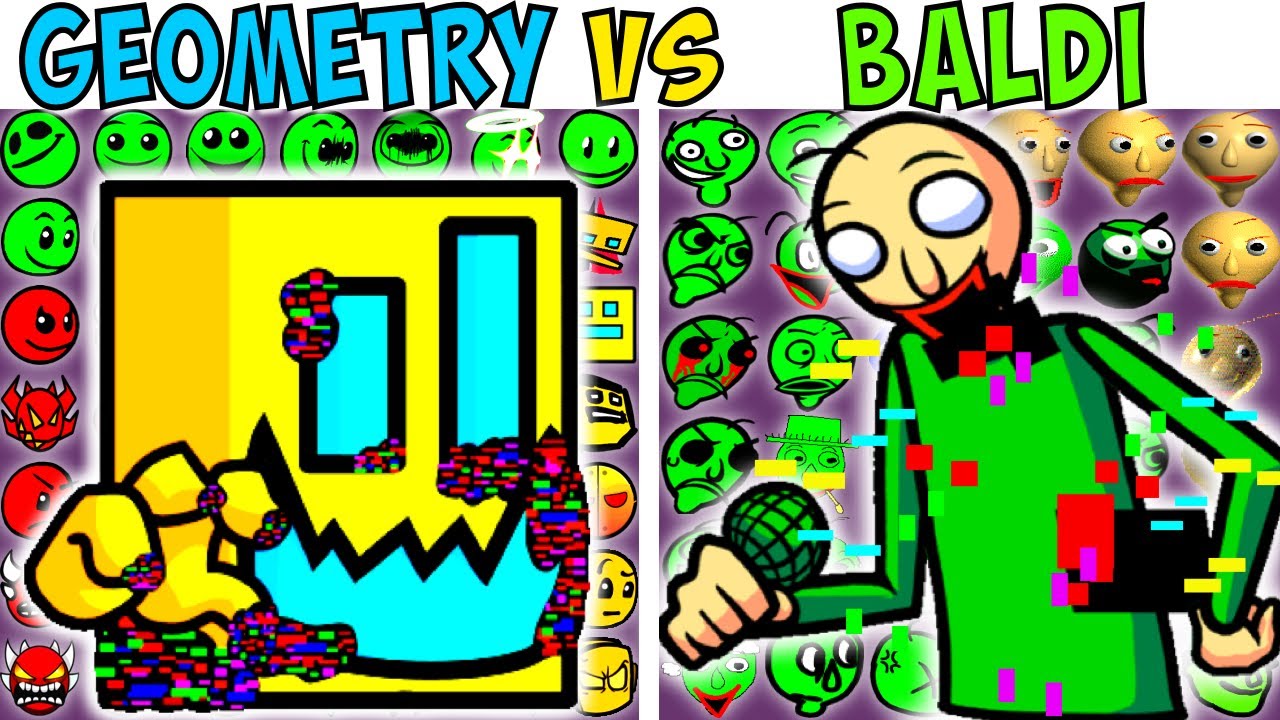 BALDI VS GEOMETRY DASH | FNF Character Test | Gameplay VS My Playground